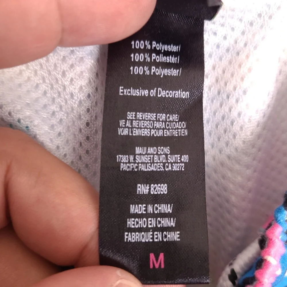 Maui And Sons Swim Trunks Men Medium Colorful Tribal Lined Bathing Suit 29 Waist